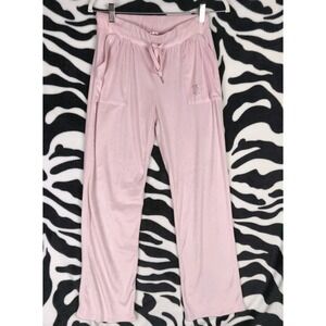 Juicy Couture Pink Lounge Pants M Rhinestone Barbiecore Y2K Bling Sleepwear Yoga